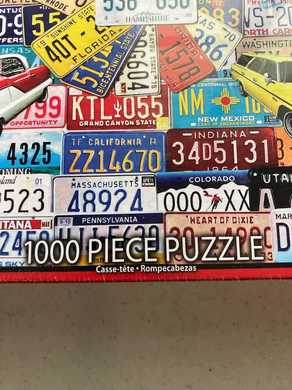 White Mountain 1000 pcs License Plates Jigsaw Puzzle - Picture 5 of 8